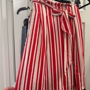 Red and White Striped Skirt